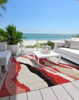 LOOMLAN Rugs Petala Red Washable Indoor-Outdoor Rug