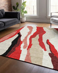 LOOMLAN Rugs Petala Red Washable Indoor-Outdoor Rug