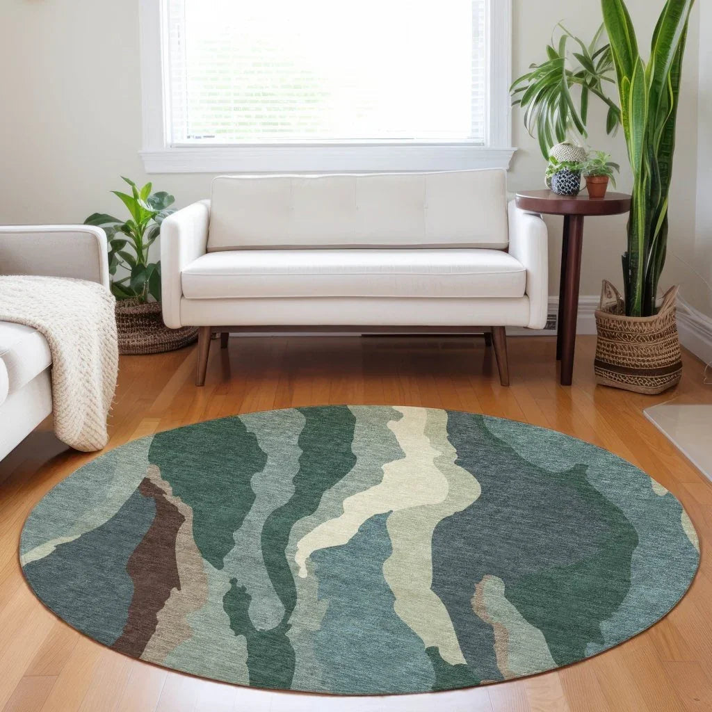 LOOMLAN Rugs Petala Sage Washable Indoor-Outdoor Rug