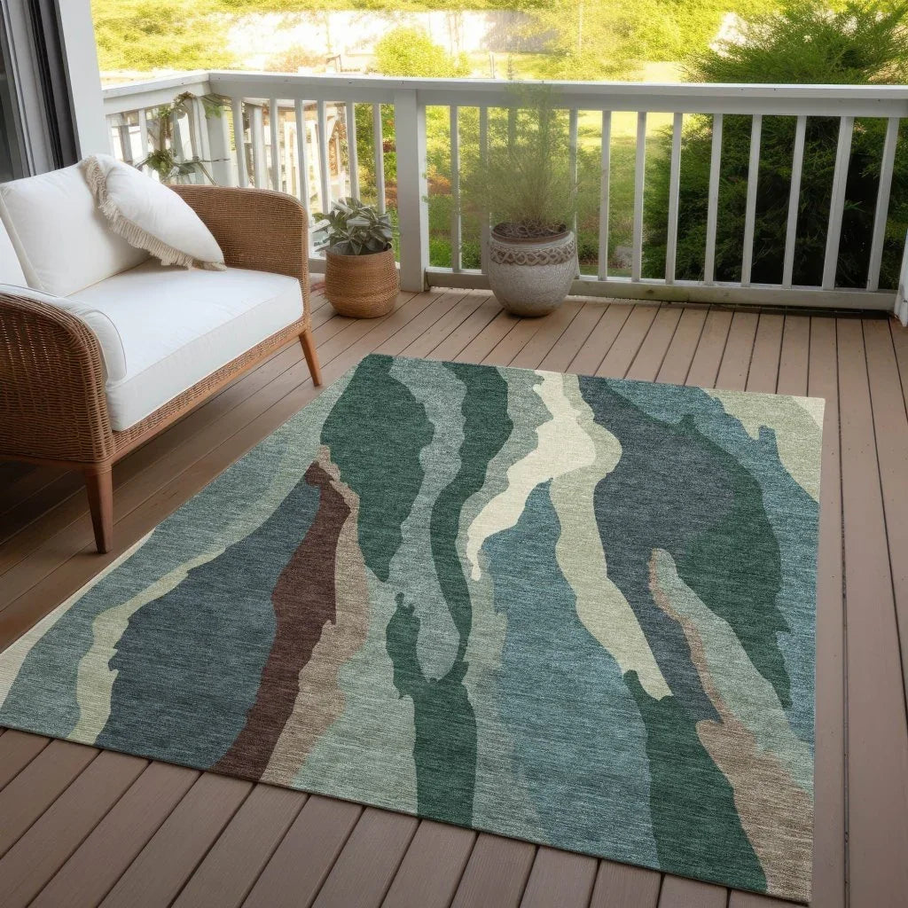 LOOMLAN Rugs Petala Sage Washable Indoor-Outdoor Rug