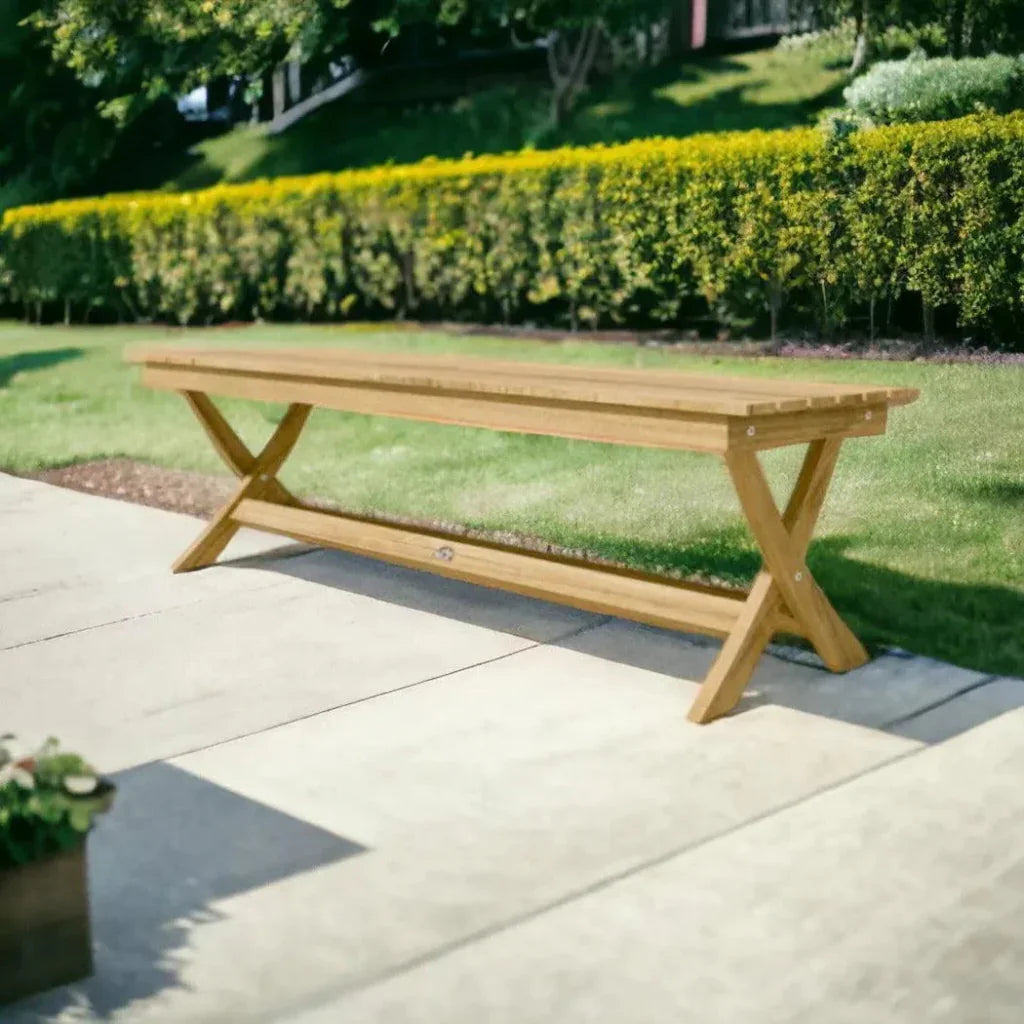 Picnic 3 - Person Teak Outdoor Bench - LOOMLAN - HiTeak - Outdoor Benches