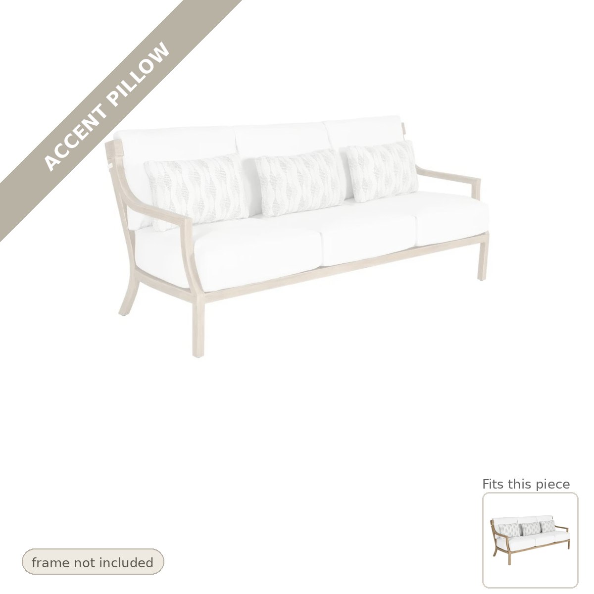 Pillow: Nicoya Cushioned Deep Seating 3 Seater Sofa Accent Pillow (pillow only)