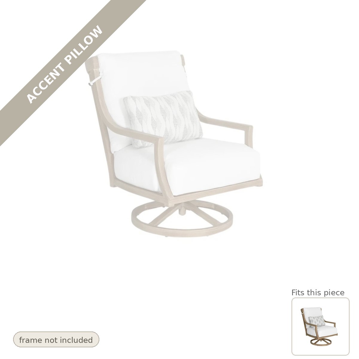 Pillow: Nicoya High Back Swivel Rocking Lounge Chair with Sunbrella Cushions Accent Pillow (pillow only)