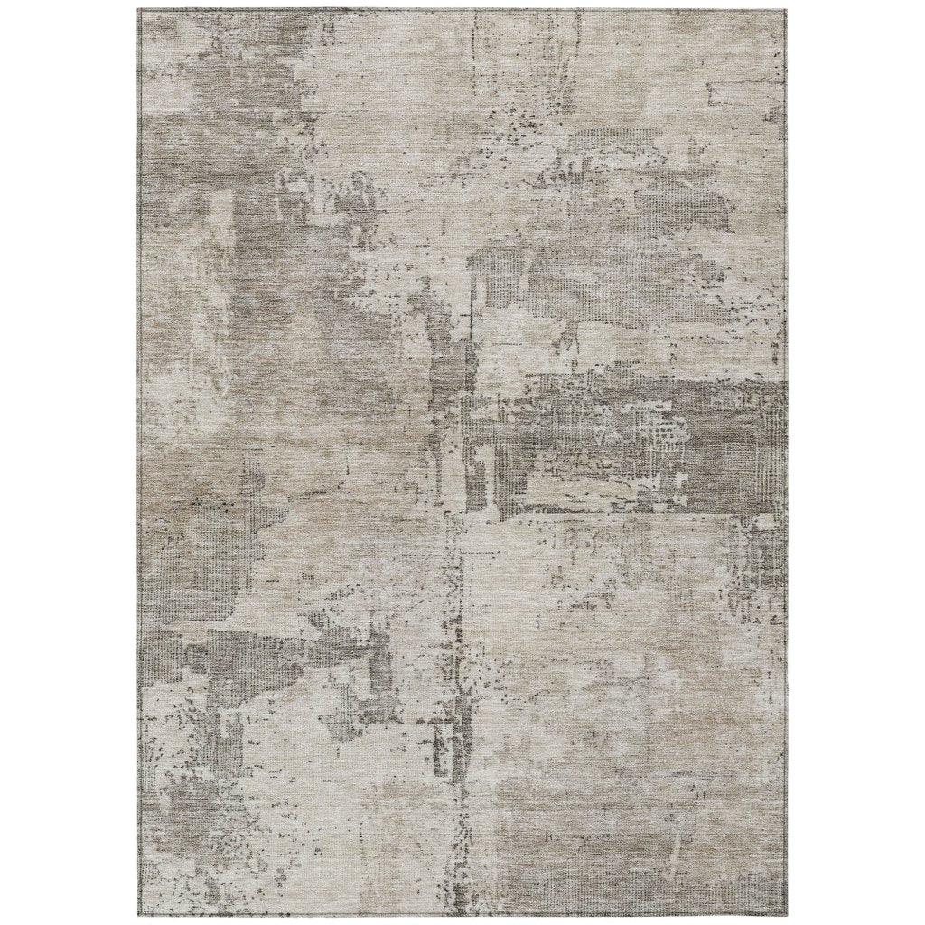 LOOMLAN Rugs Pliora Ivory Washable Indoor-Outdoor Rug