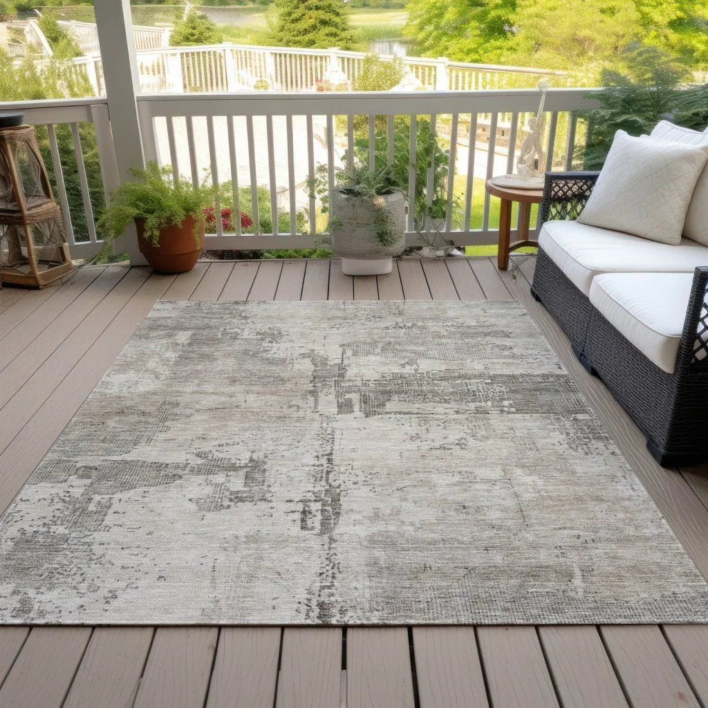 LOOMLAN Rugs Pliora Ivory Washable Indoor-Outdoor Rug