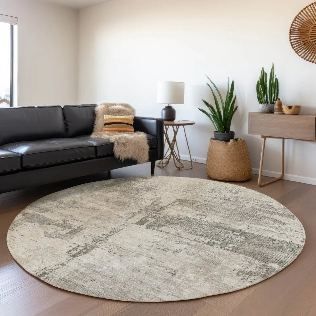 LOOMLAN Rugs Pliora Ivory Washable Indoor-Outdoor Rug