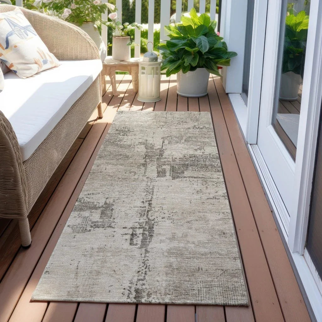 LOOMLAN Rugs Pliora Ivory Washable Indoor-Outdoor Rug
