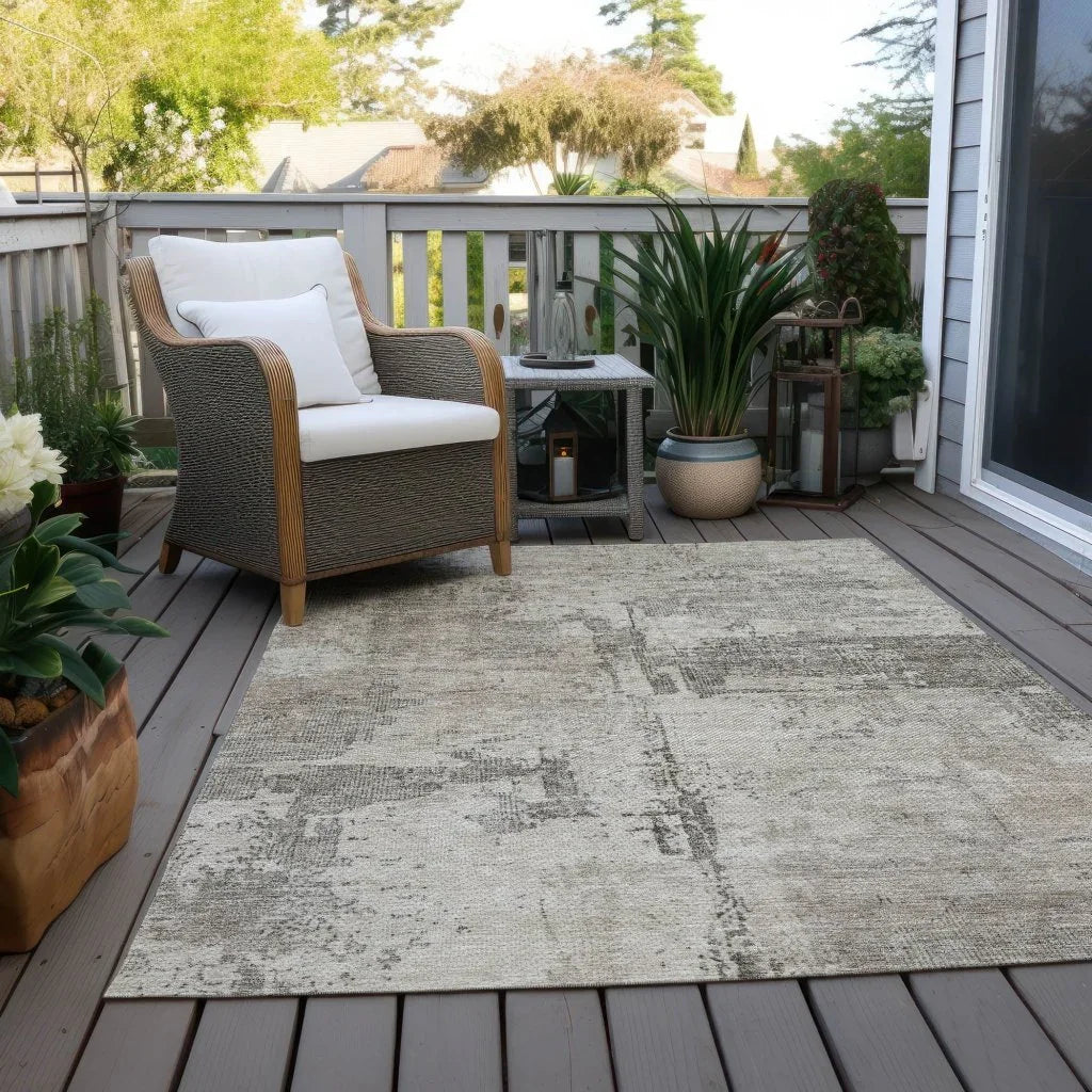 LOOMLAN Rugs Pliora Ivory Washable Indoor-Outdoor Rug
