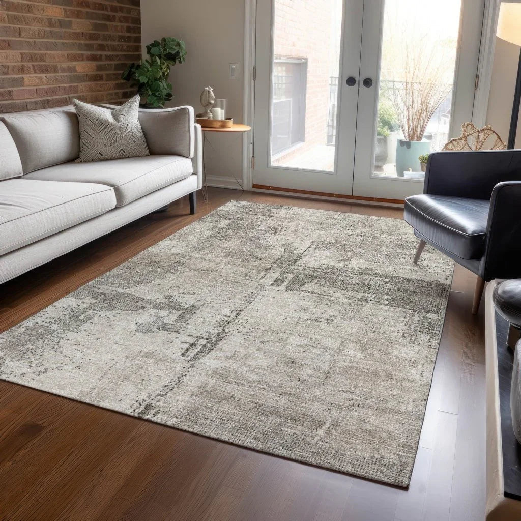 LOOMLAN Rugs Pliora Ivory Washable Indoor-Outdoor Rug
