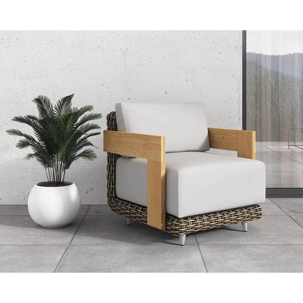 Potenza Armchair Palazzo Cream Stain Resistant Teak - LOOMLAN - SUNPAN - Outdoor Lounge Chairs