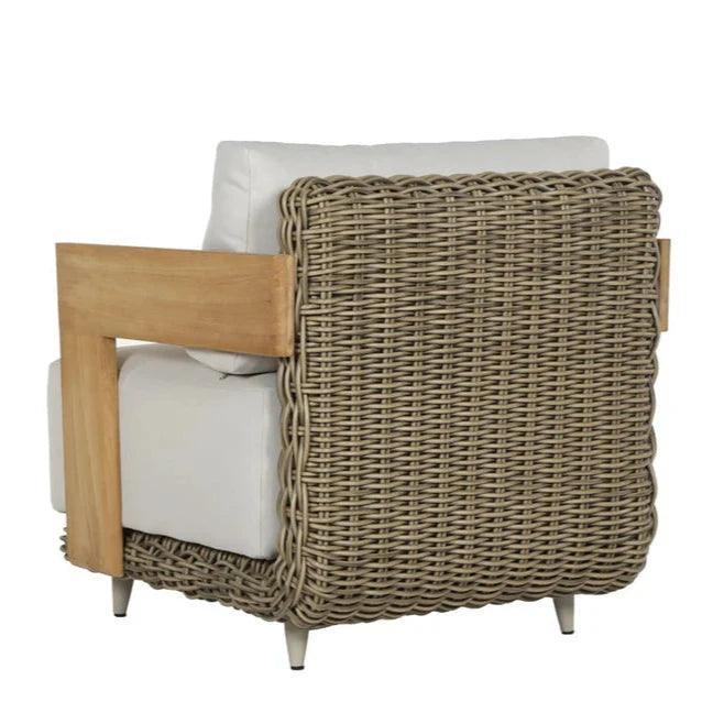 Potenza Armchair Palazzo Cream Stain Resistant Teak - LOOMLAN - SUNPAN - Outdoor Lounge Chairs