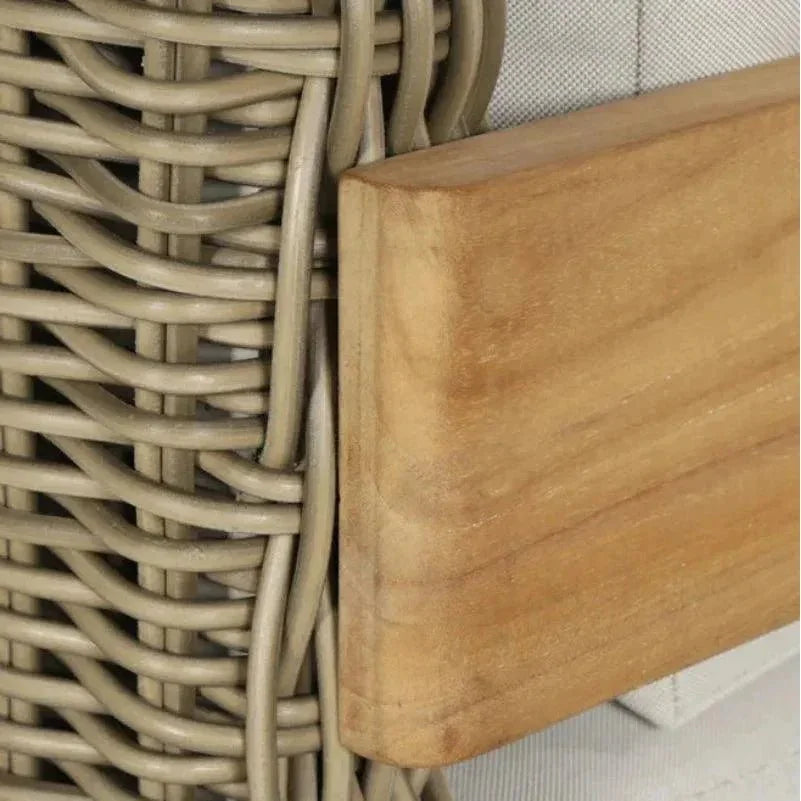 Potenza Armchair Palazzo Cream Stain Resistant Teak - LOOMLAN - SUNPAN - Outdoor Lounge Chairs
