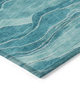 LOOMLAN Rugs Prestina Teal Washable Indoor-Outdoor Rug