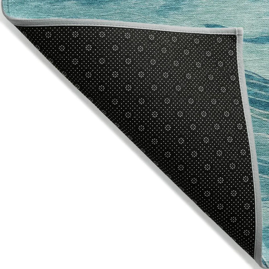 LOOMLAN Rugs Prestina Teal Washable Indoor-Outdoor Rug