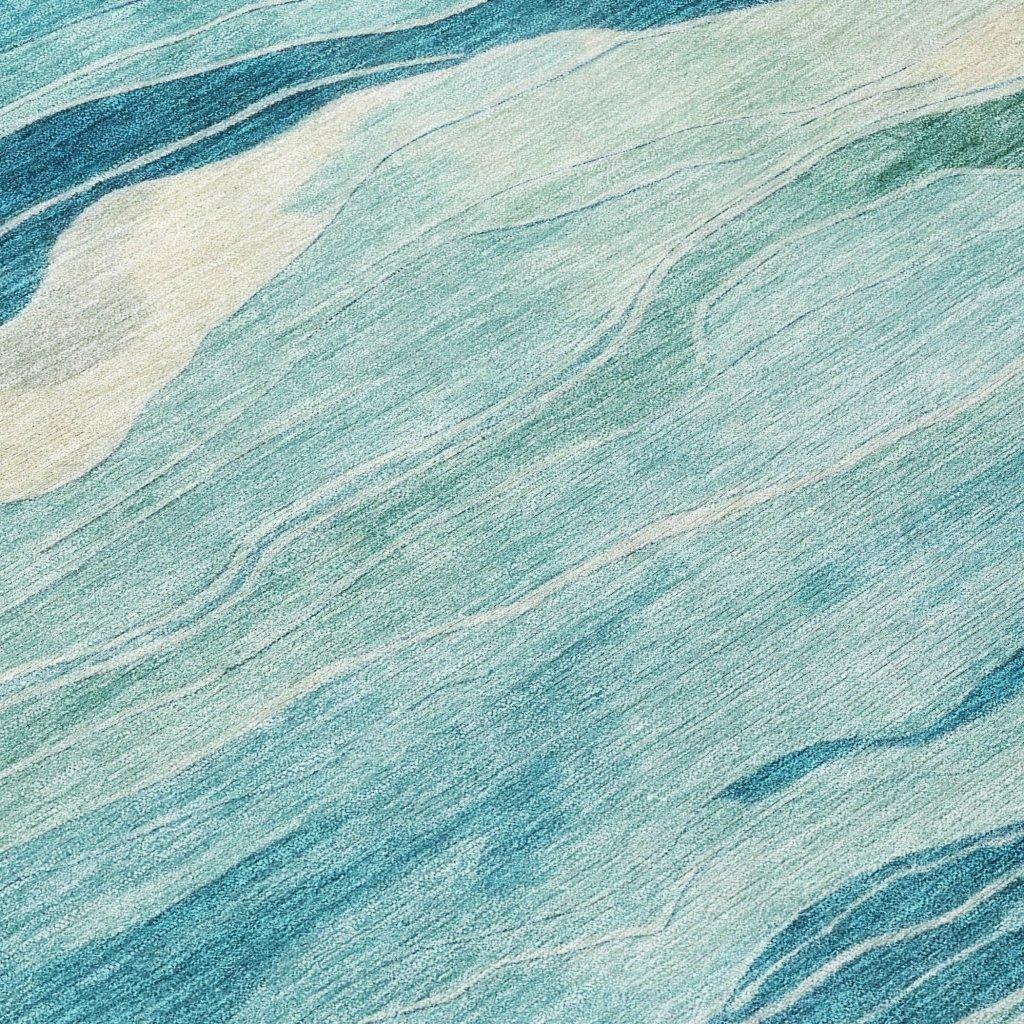 LOOMLAN Rugs Prestina Teal Washable Indoor-Outdoor Rug