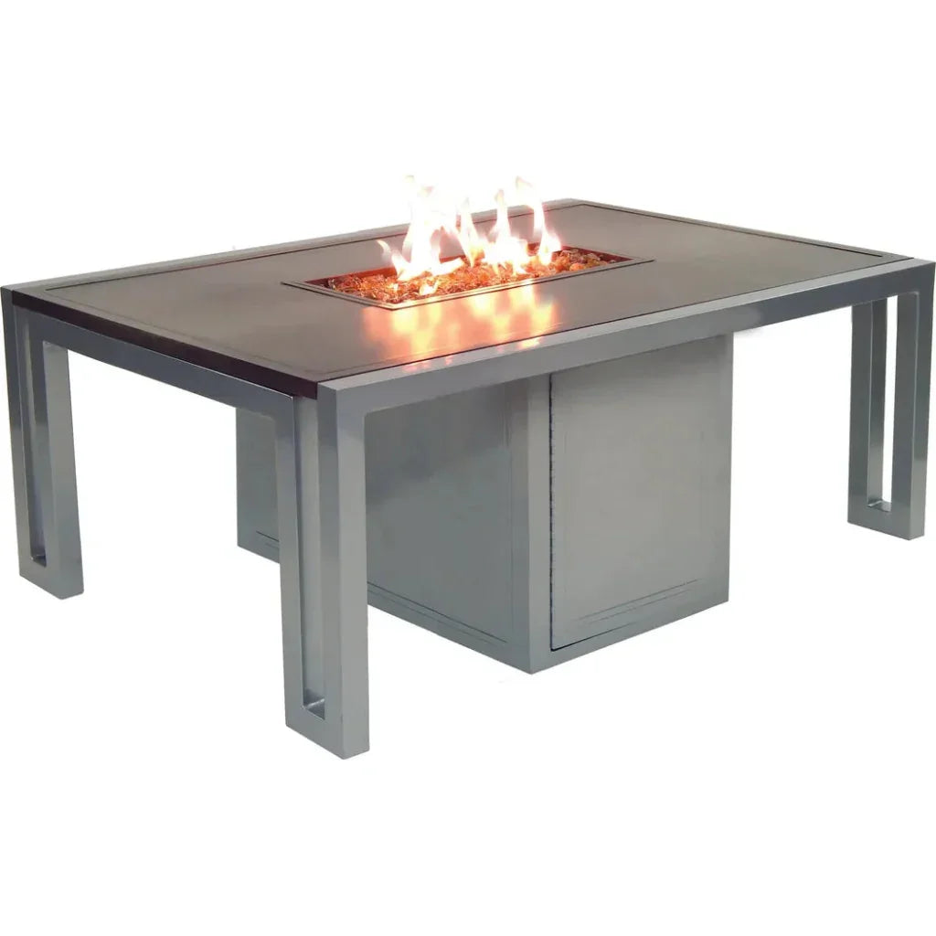 Prism Sectional Sofa Set With Firepit Table - LOOMLAN - Castelle - Outdoor Lounge Sets