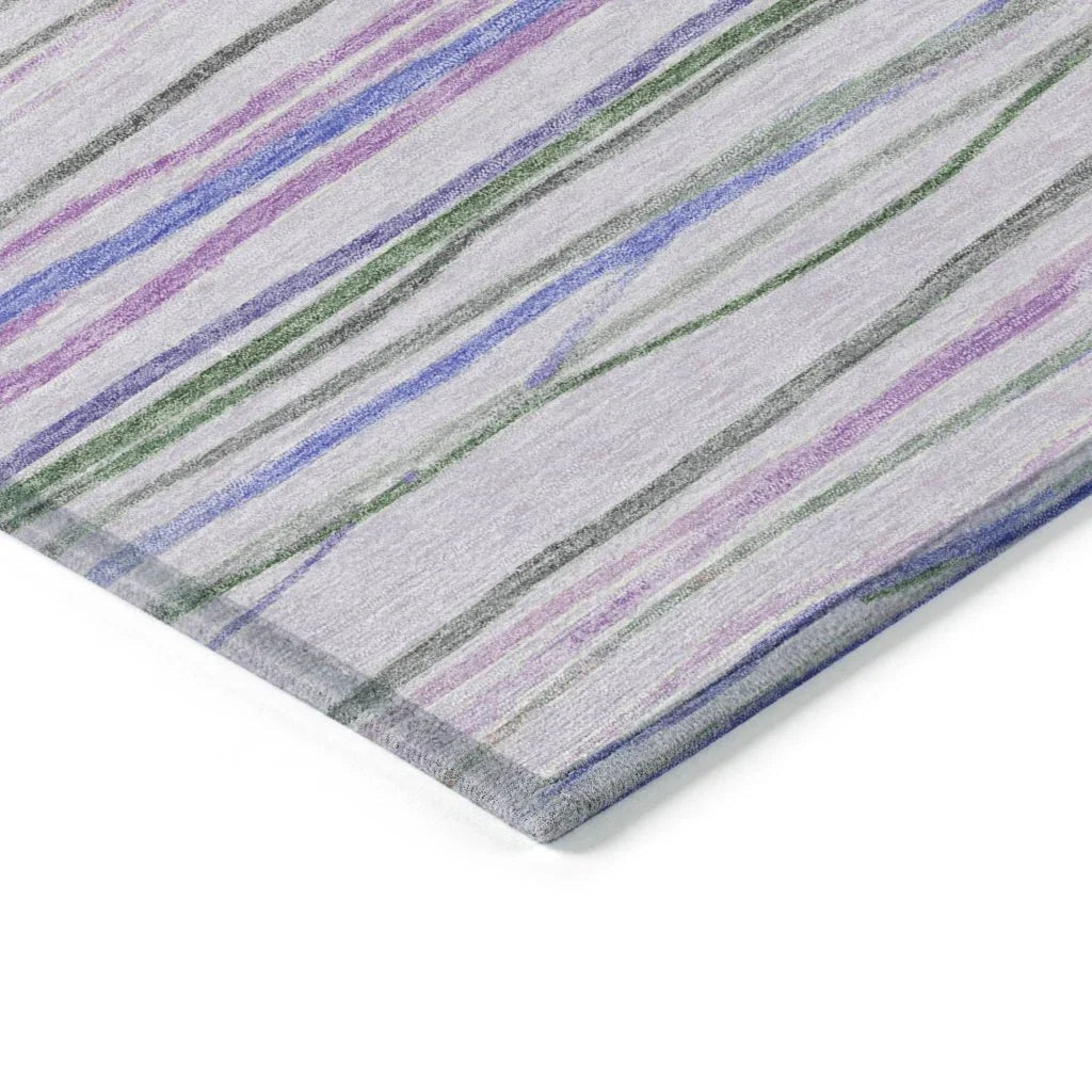 LOOMLAN Rugs Prizme Purple Washable Indoor-Outdoor Rug