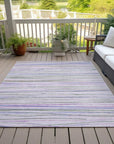 LOOMLAN Rugs Prizme Purple Washable Indoor-Outdoor Rug