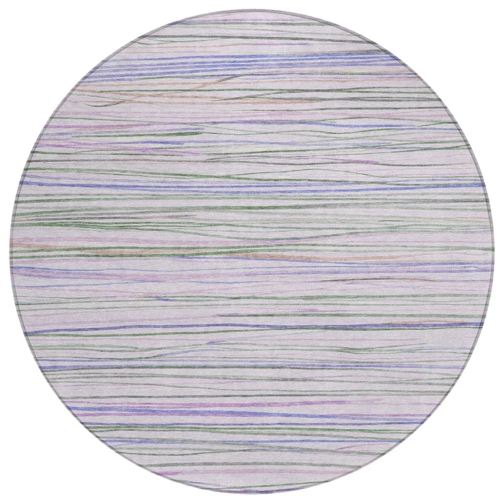LOOMLAN Rugs Prizme Purple Washable Indoor-Outdoor Rug