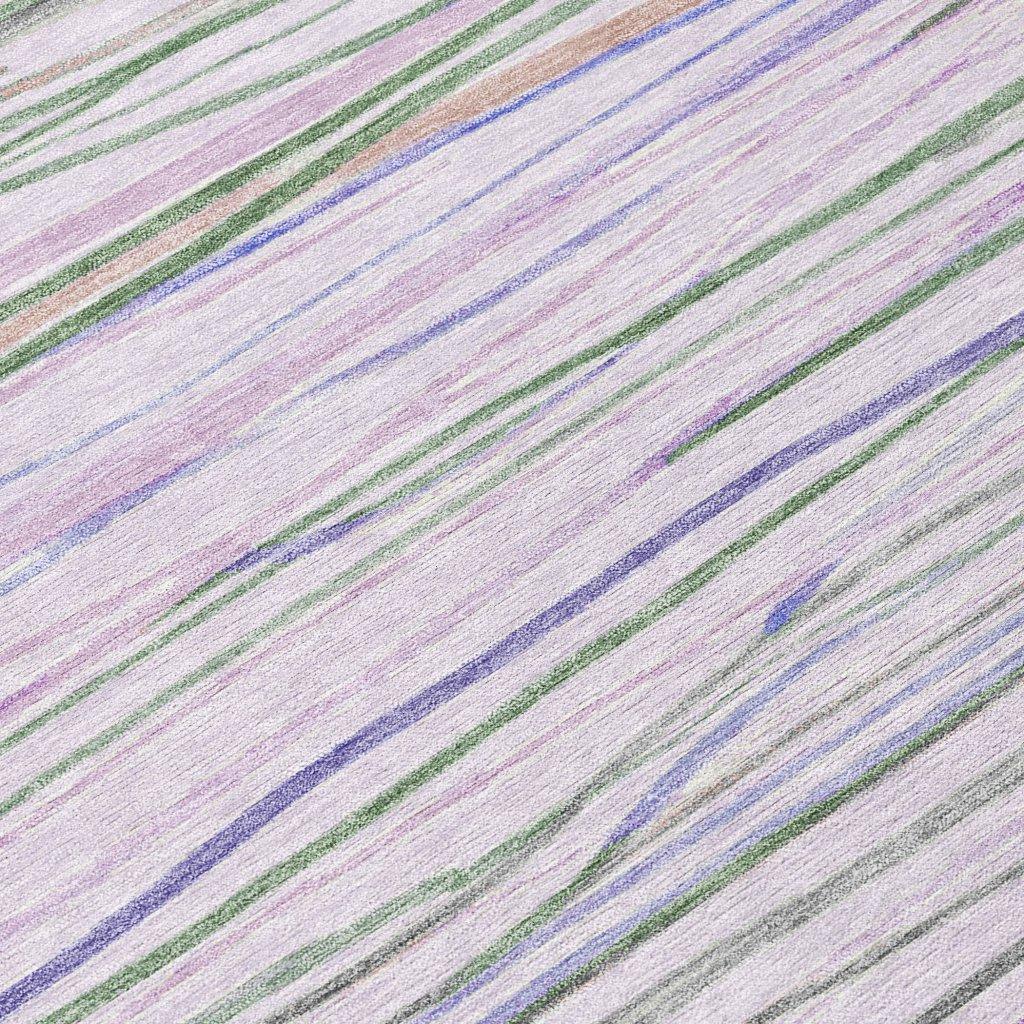 LOOMLAN Rugs Prizme Purple Washable Indoor-Outdoor Rug