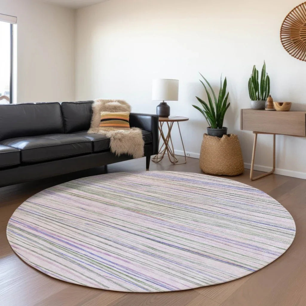 LOOMLAN Rugs Prizme Purple Washable Indoor-Outdoor Rug