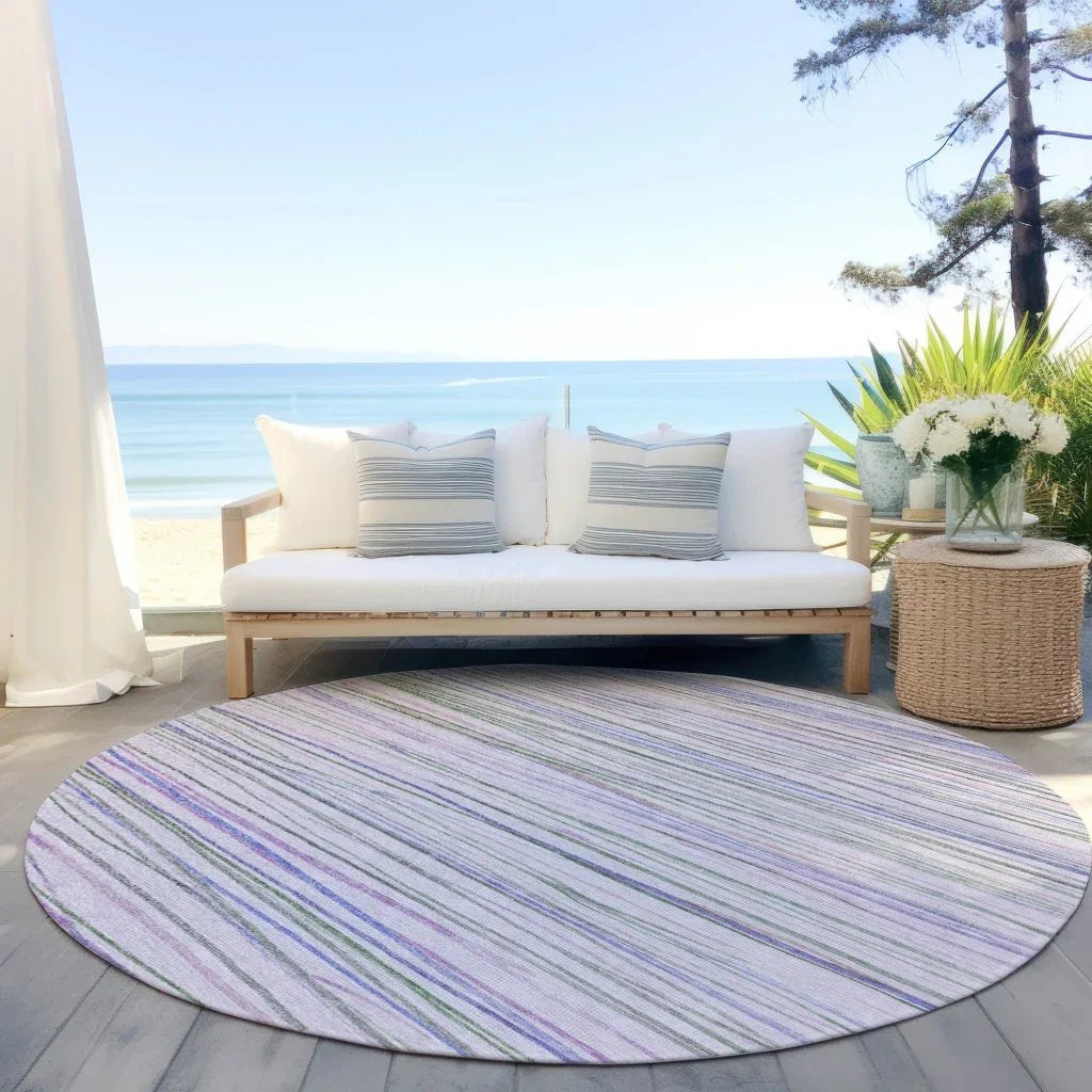 LOOMLAN Rugs Prizme Purple Washable Indoor-Outdoor Rug