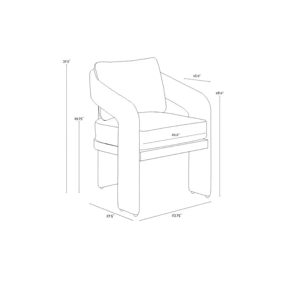 Pylos Fabric Outdoor Dining Armchair - LOOMLAN - SUNPAN - Outdoor Dining Chairs