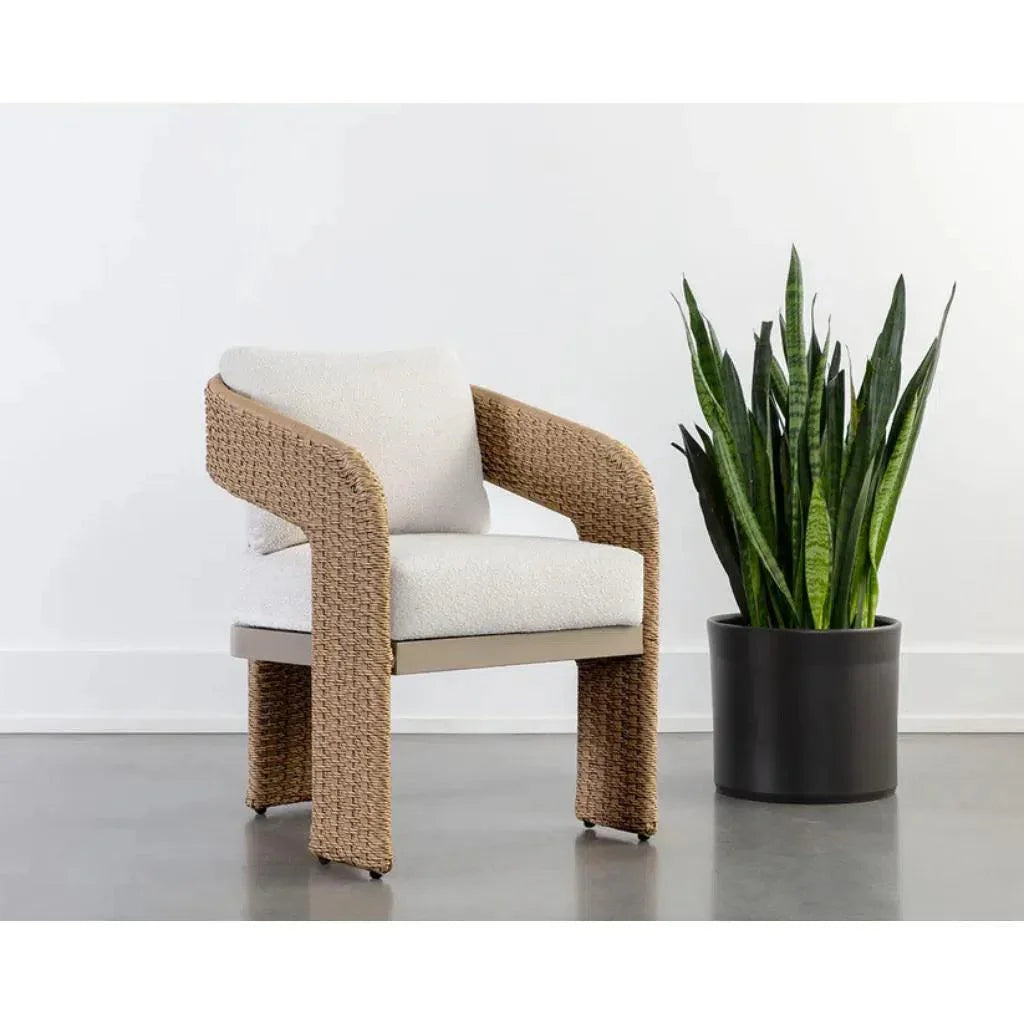 Pylos Fabric Outdoor Dining Armchair - LOOMLAN - SUNPAN - Outdoor Dining Chairs