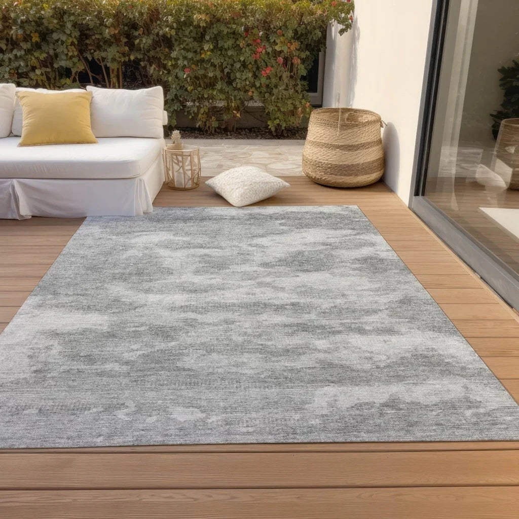 LOOMLAN Rugs Pyrelle Gray Washable Indoor-Outdoor Rug