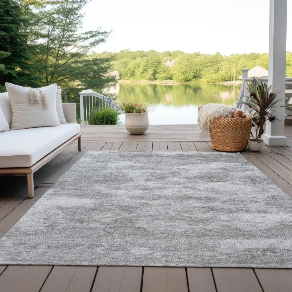 LOOMLAN Rugs Pyrelle Gray Washable Indoor-Outdoor Rug