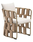 Quadrat White Dining Arm Chair - LOOMLAN - Zuo Modern - Outdoor Dining Chairs