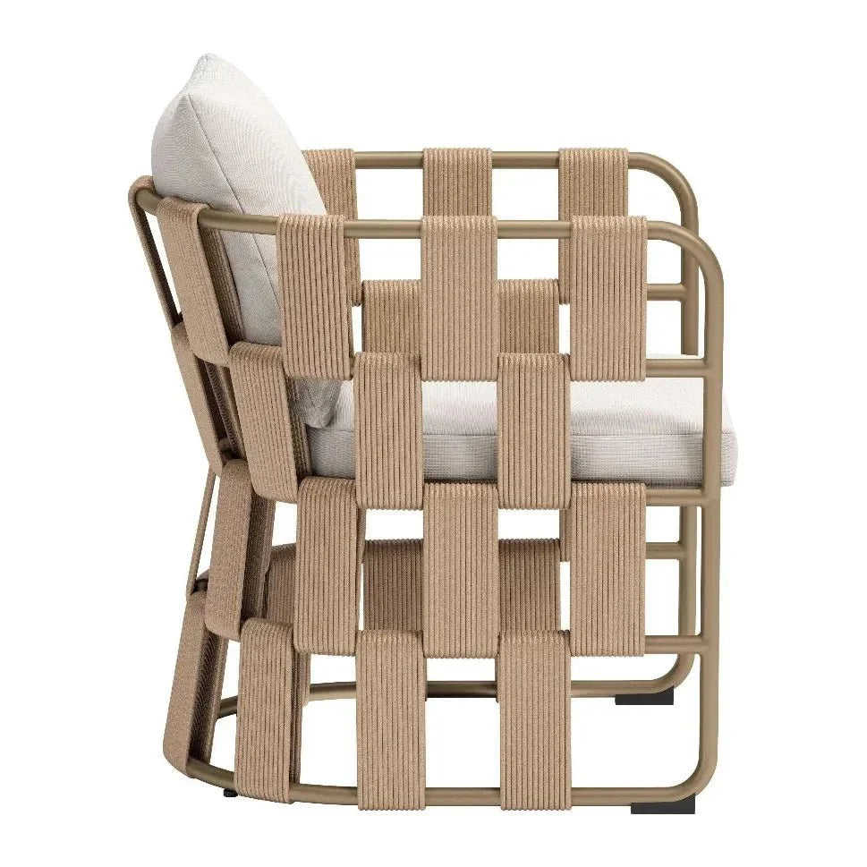 Quadrat White Dining Arm Chair - LOOMLAN - Zuo Modern - Outdoor Dining Chairs