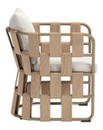 Quadrat White Dining Arm Chair - LOOMLAN - Zuo Modern - Outdoor Dining Chairs