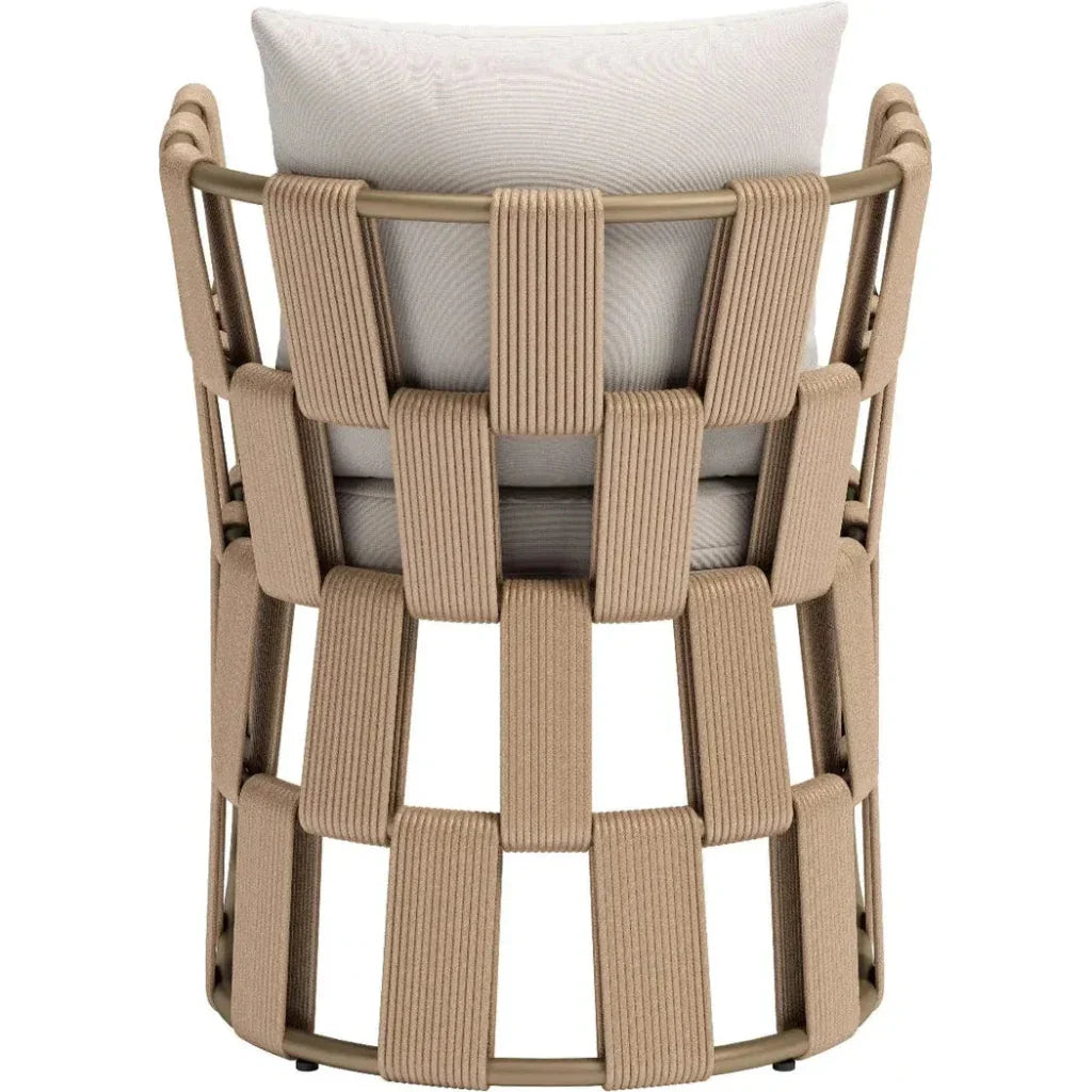 Quadrat White Dining Arm Chair - LOOMLAN - Zuo Modern - Outdoor Dining Chairs
