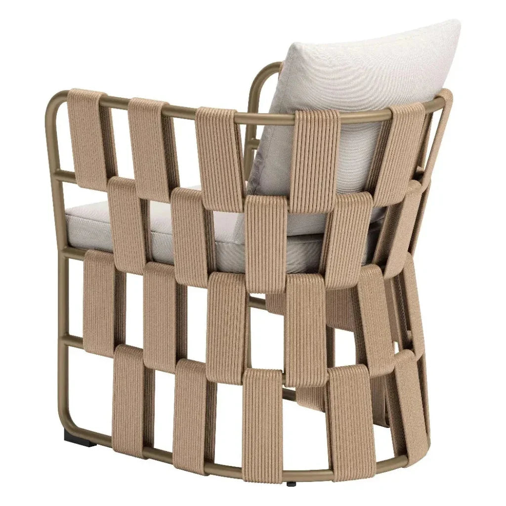 Quadrat White Dining Arm Chair - LOOMLAN - Zuo Modern - Outdoor Dining Chairs