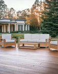 Qube 4PC Teak Outdoor Patio Deep Set Sunbrella Cushion - LOOMLAN - HiTeak - Outdoor Lounge Sets