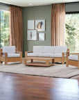 Qube 4PC Teak Outdoor Patio Deep Set Sunbrella Cushion - LOOMLAN - HiTeak - Outdoor Lounge Sets