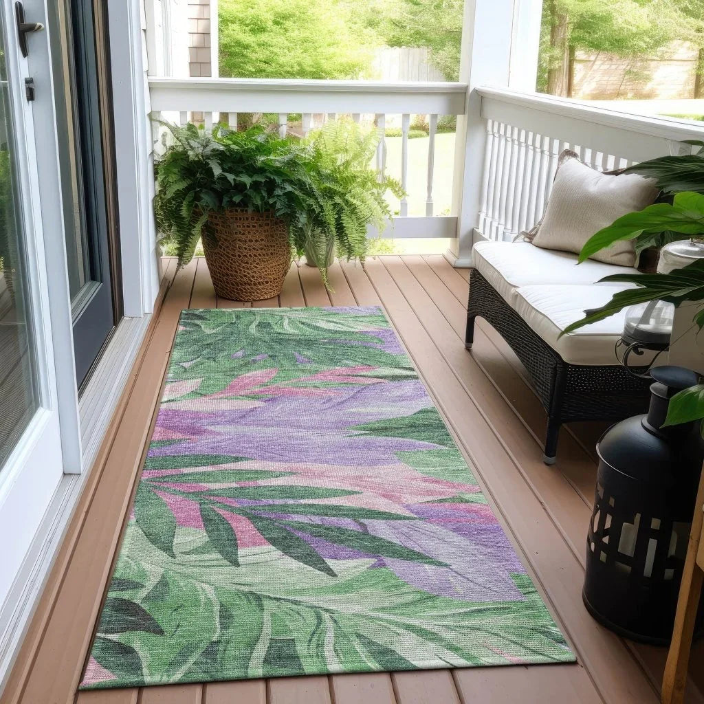 LOOMLAN Rugs Quilene Green Washable Indoor-Outdoor Rug