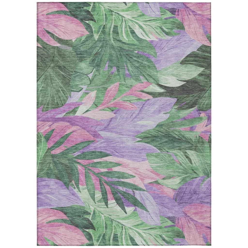 LOOMLAN Rugs Quilene Green Washable Indoor-Outdoor Rug