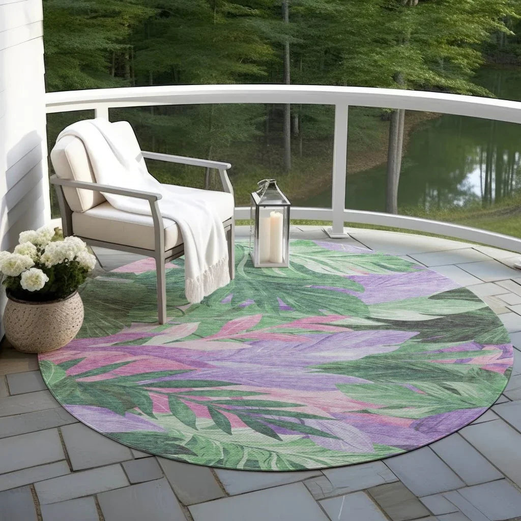 LOOMLAN Rugs Quilene Green Washable Indoor-Outdoor Rug
