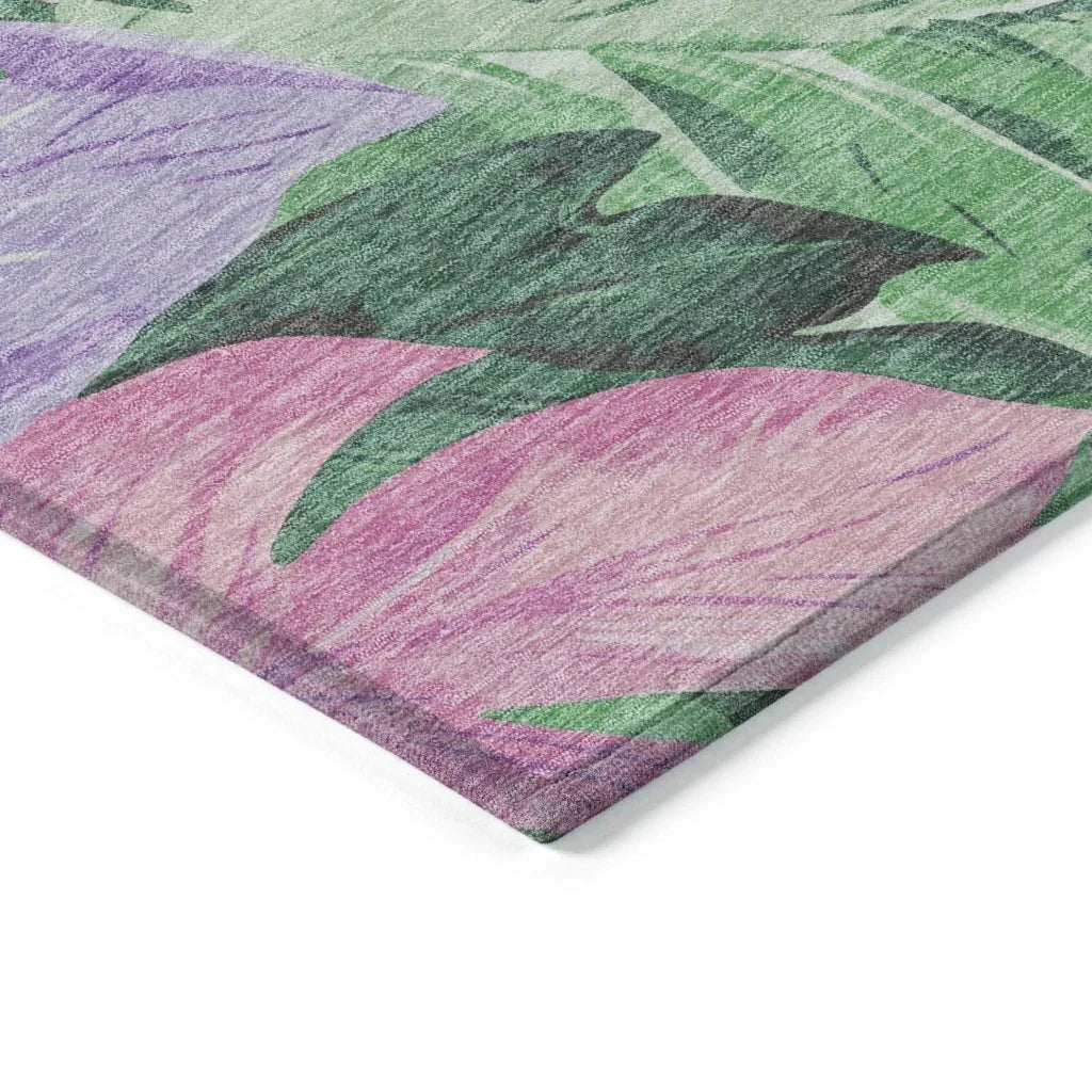 LOOMLAN Rugs Quilene Green Washable Indoor-Outdoor Rug