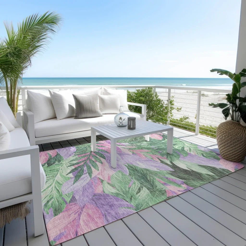 LOOMLAN Rugs Quilene Green Washable Indoor-Outdoor Rug
