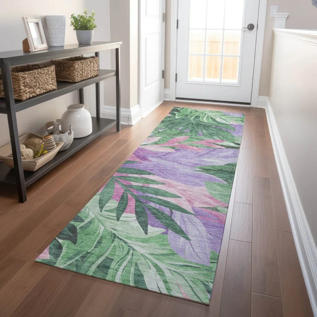 LOOMLAN Rugs Quilene Green Washable Indoor-Outdoor Rug