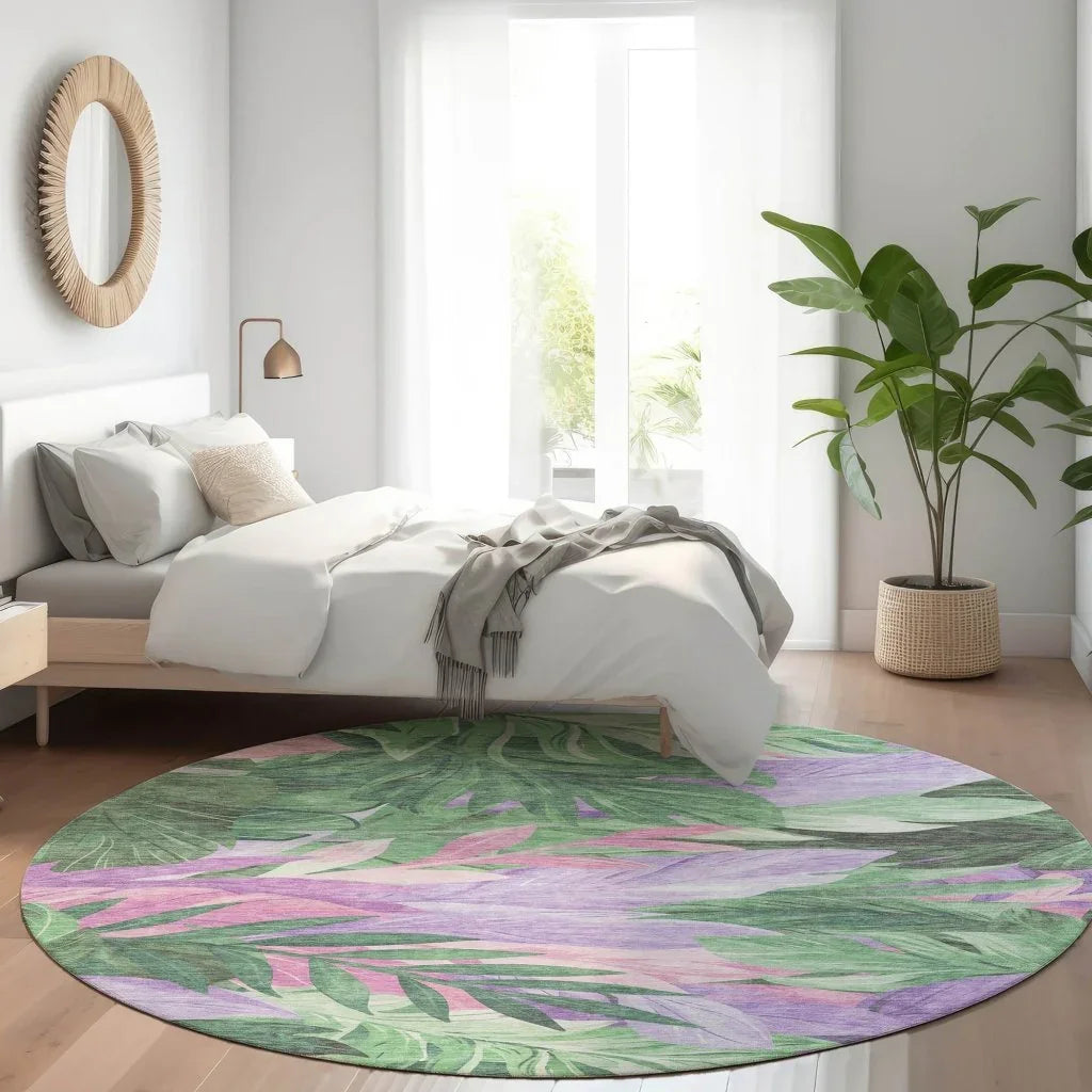 LOOMLAN Rugs Quilene Green Washable Indoor-Outdoor Rug