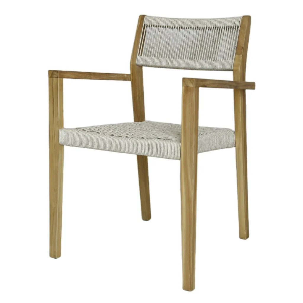 Quinn Wooden Patio Dining Arm Chair - LOOMLAN - Artesia - Outdoor Dining Chairs