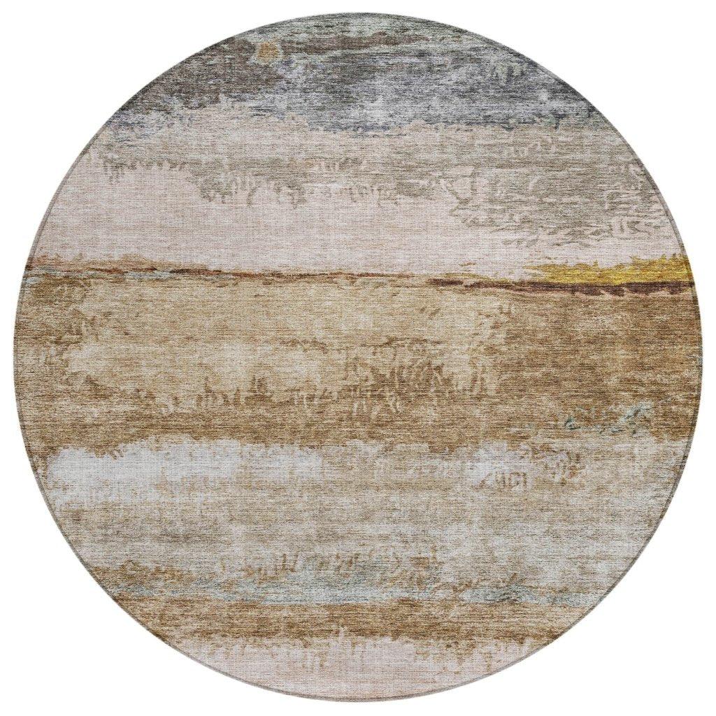 LOOMLAN Rugs Raffinna Brown Washable Indoor-Outdoor Rug