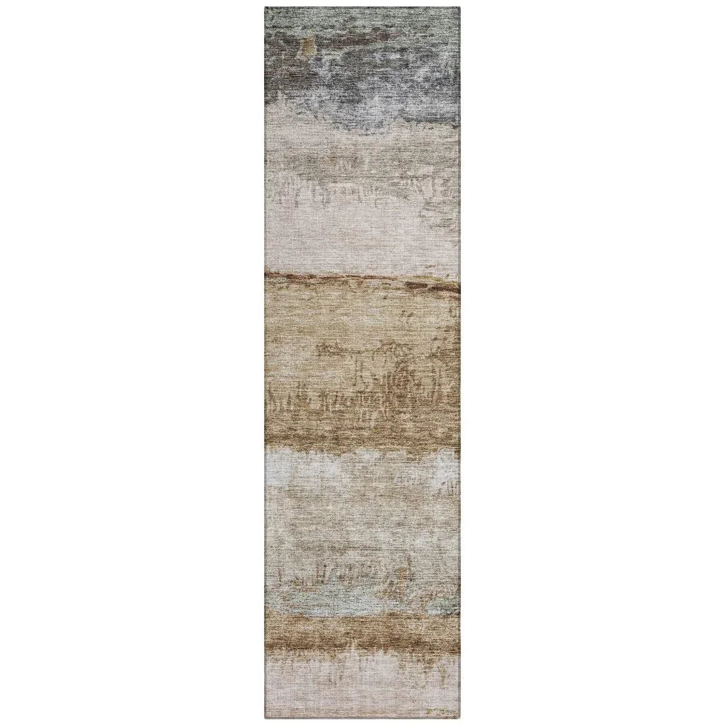 LOOMLAN Rugs Raffinna Brown Washable Indoor-Outdoor Rug