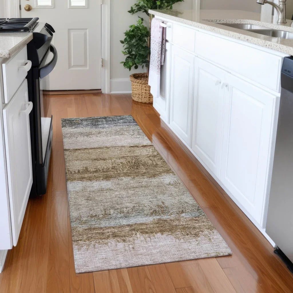 LOOMLAN Rugs Raffinna Brown Washable Indoor-Outdoor Rug