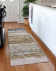 LOOMLAN Rugs Raffinna Brown Washable Indoor-Outdoor Rug