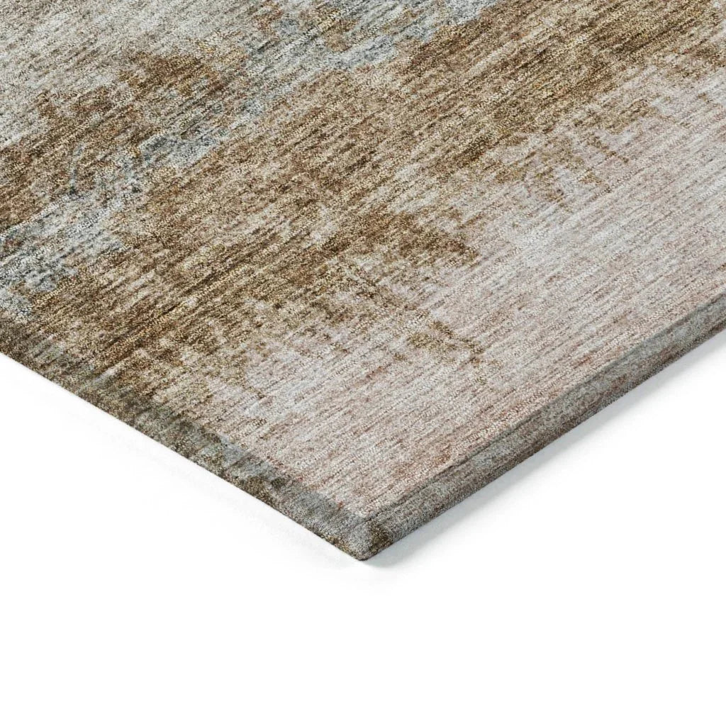 LOOMLAN Rugs Raffinna Brown Washable Indoor-Outdoor Rug